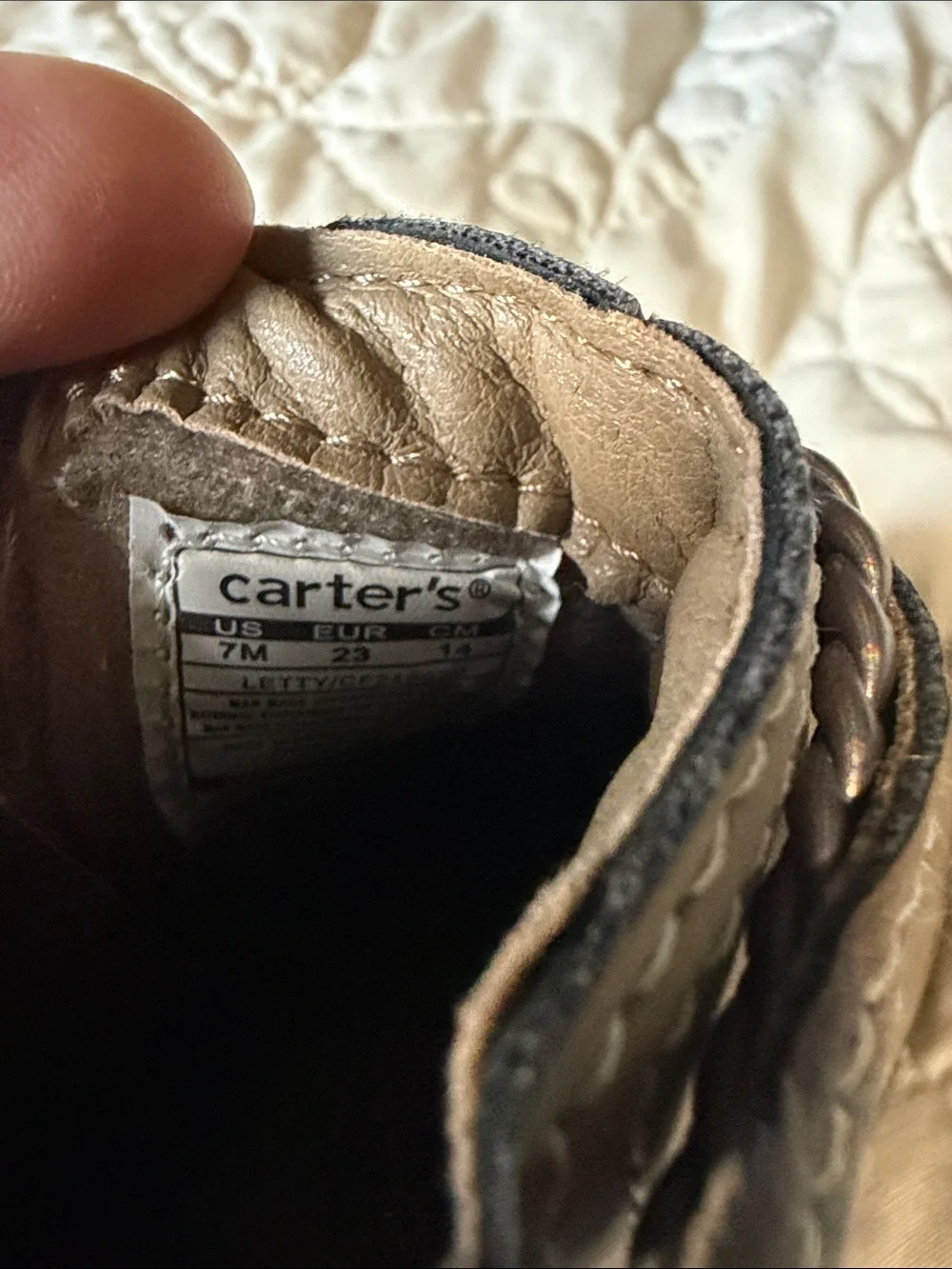 Carter's Brown Glitter Back Ankle Boots for Kids